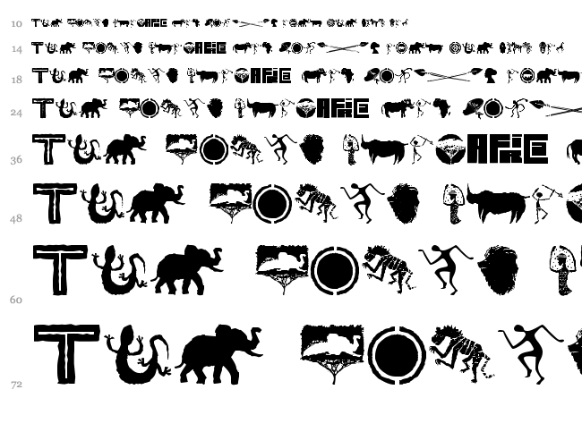 Wild Africa font waterfall
